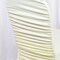 1 Piece Ivory Rouge Chair Cover, Elegant Ruffled Spandex Banquet Chair Wrap